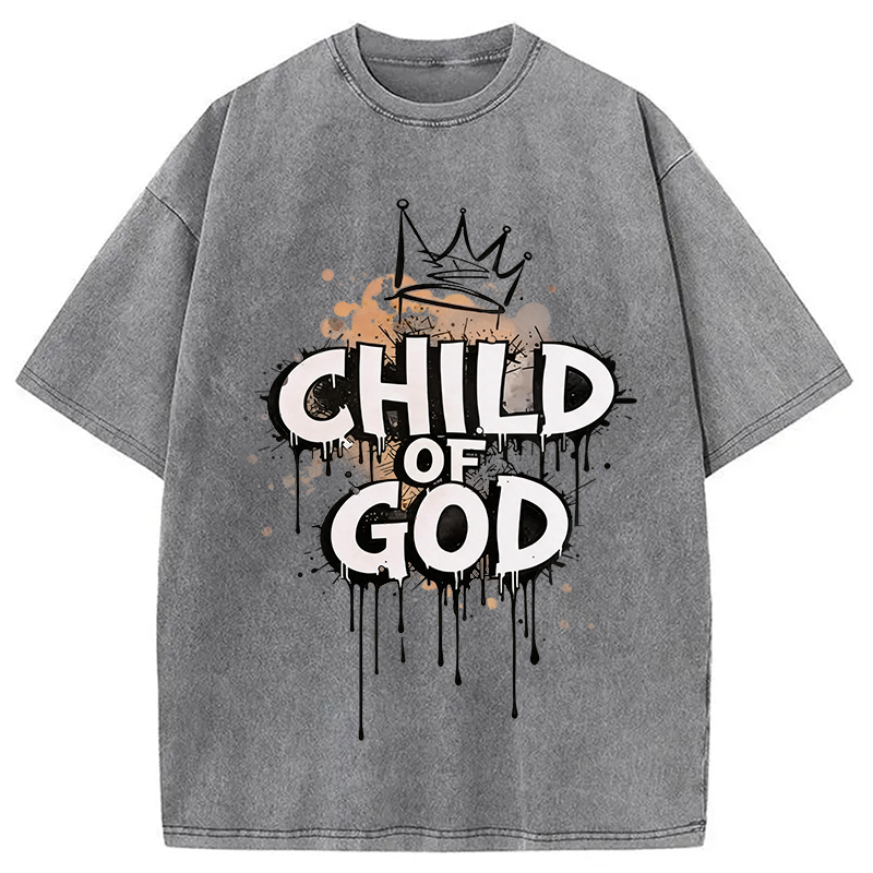 Modecanvas Child Of God DTG Printing Washed T-Shirt