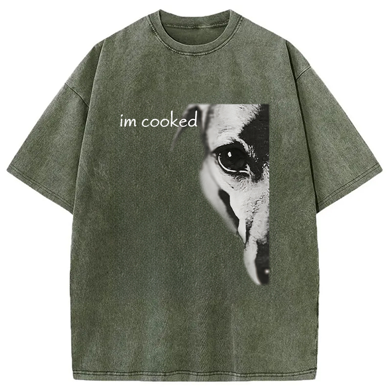 Modecanvas I'm Cooked DTG Printing Washed T-Shirt-modecanvas