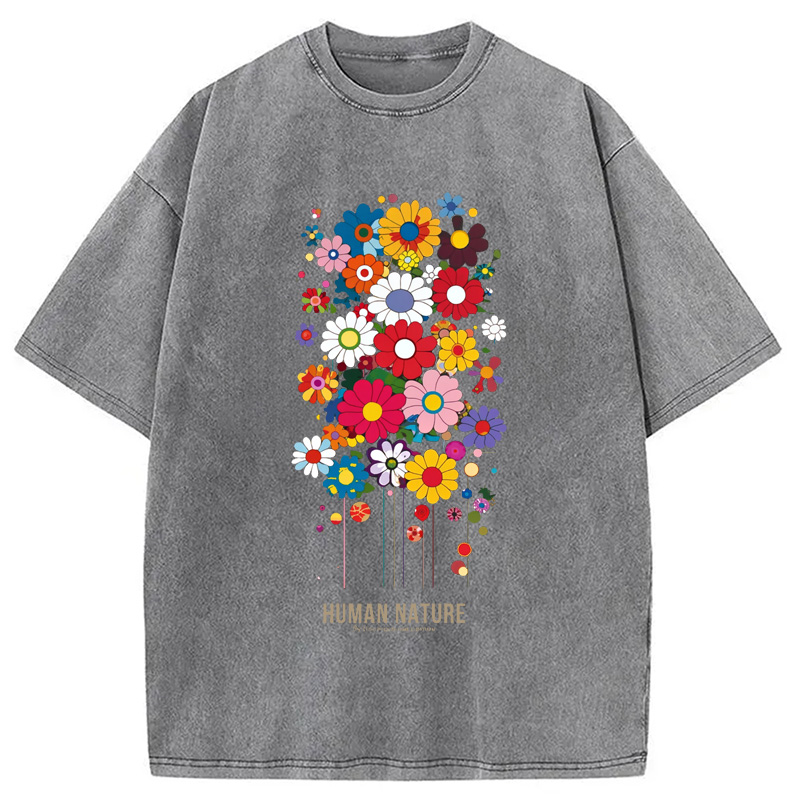 Modecanvas Flower Human Nature Washed T-Shirt