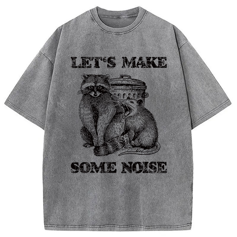 Modecanvas Noisy Raccoons And Possums Washed T-Shirt