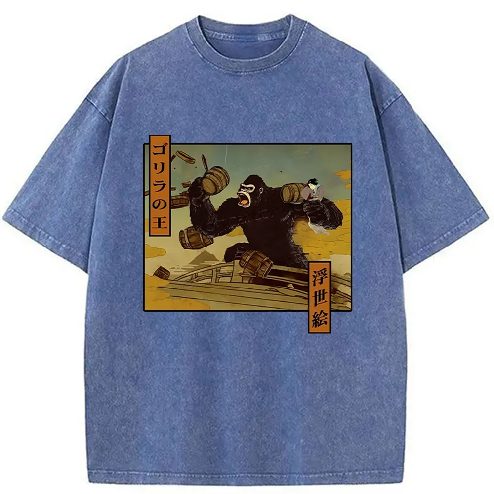 Modecanvas The Gorilla King Japanese Washed T-Shirt