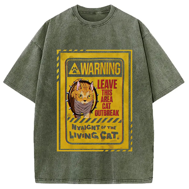 Modecanvas Nyaight Of The Living DTG Printing Washed T-Shirt