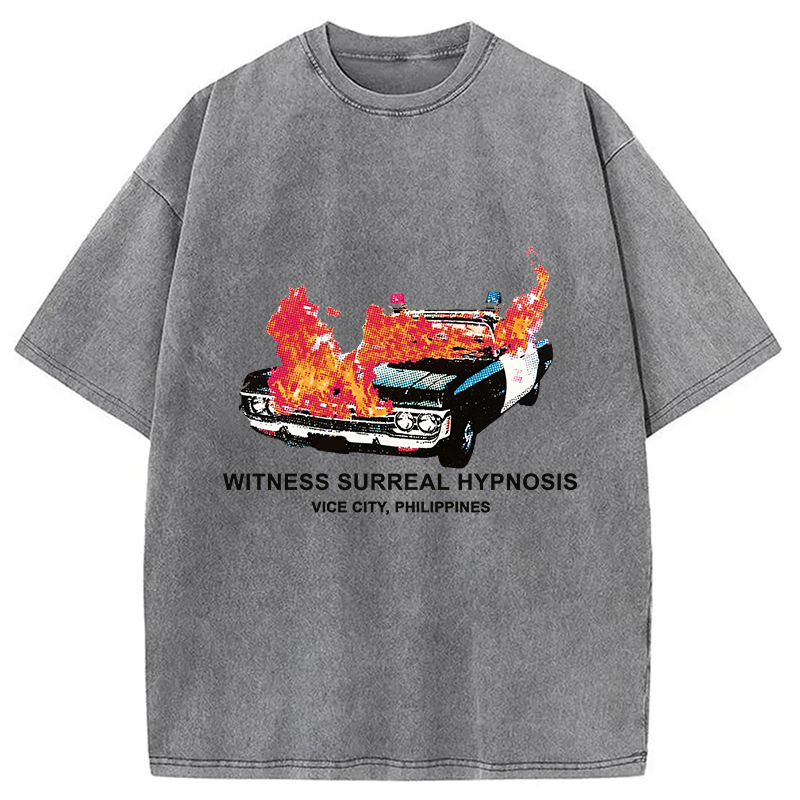 Modecanvas Witness Surreal Hypnosis DTG Printing Washed T-Shirt