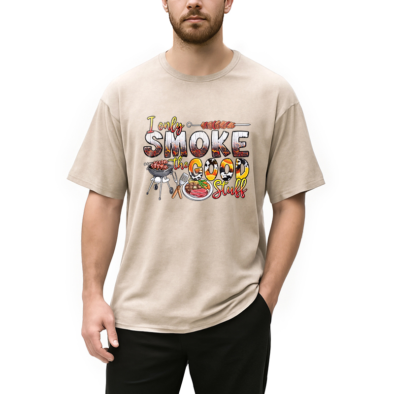 Modecanvas I Only Smoke The Good Stuff DTG Printing Washed T-Shirt