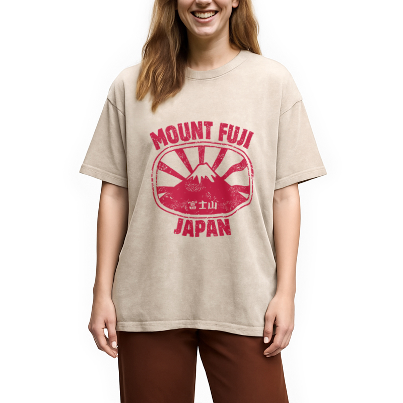 Modecanvas Mount Fuji Japan Washed T-Shirt