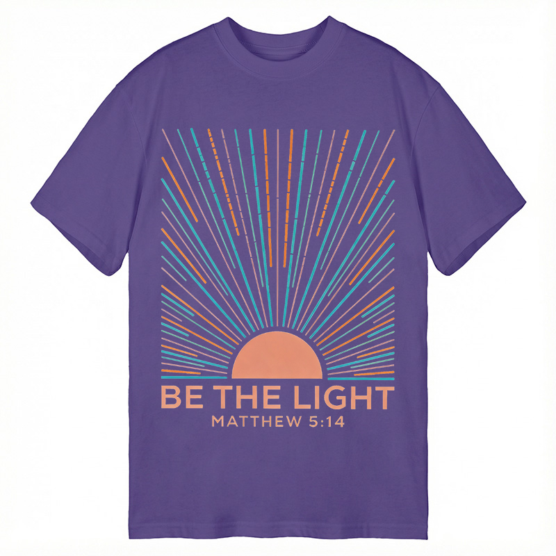 Modecanvas Be The Light DTG Printing Classic T-Shirt-modecanvas
