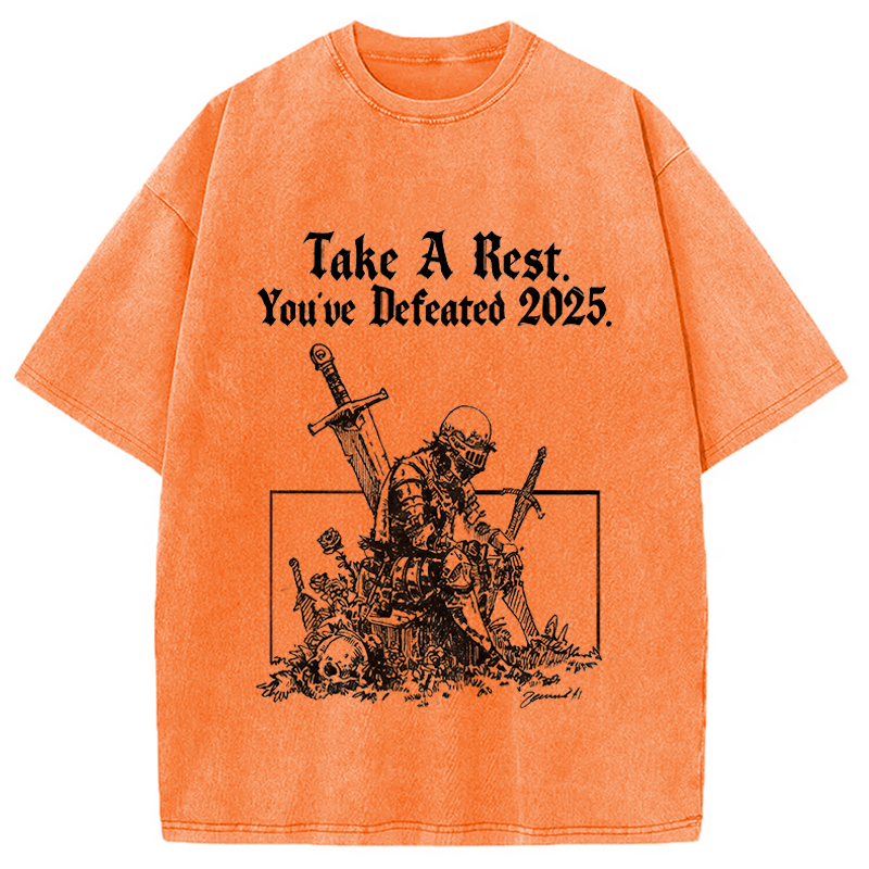 Modecanvas Take A Rest DTG Printing Washed T-Shirt