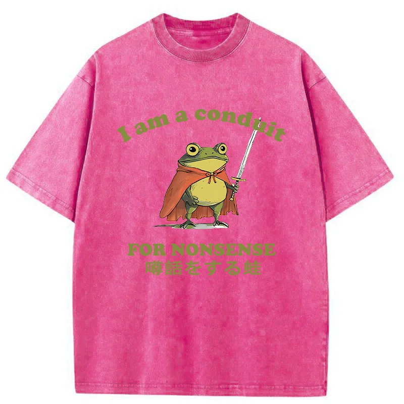 Modecanvas Nonsense Frog Washed T-Shirt