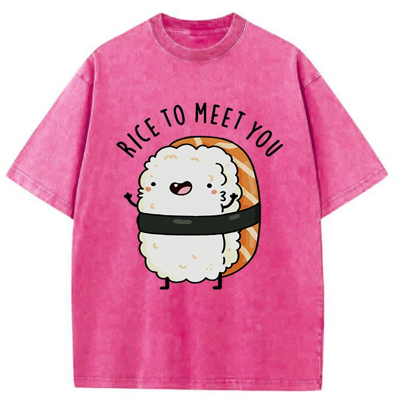Modecanvas Greetings From Sushi Washed T-Shirt