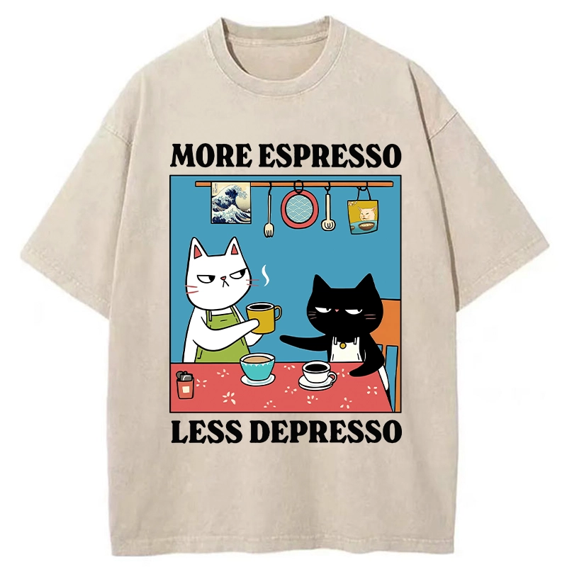 Modecanvas More Espresso Less Depresso Washed T-Shirt