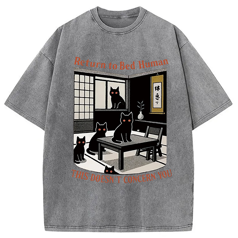 Modecanvas Cats All Over The Room Washed T-Shirt