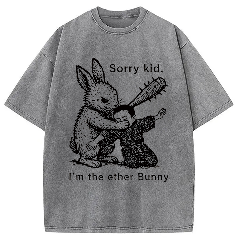 Modecanvas Bad Rabbit Funny Washed T-Shirt