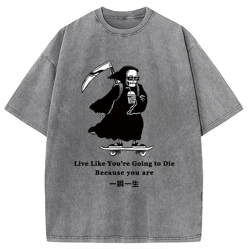 Modecanvas Death Skateboard Washed T-Shirt
