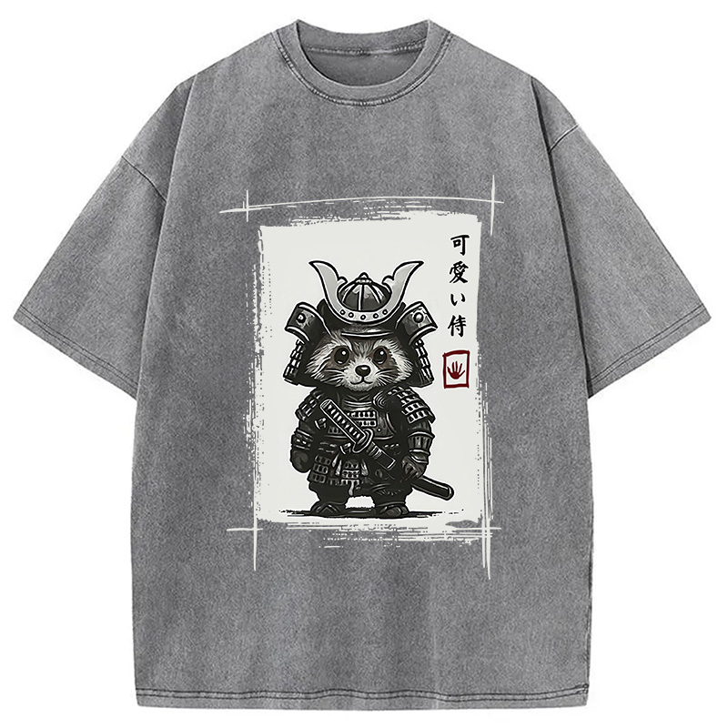 Modecanvas Samurai Baby Raccoon Washed T-Shirt