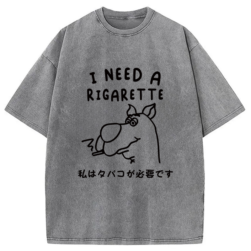 Modecanvas I Need a Rigarette Washed T-Shirt