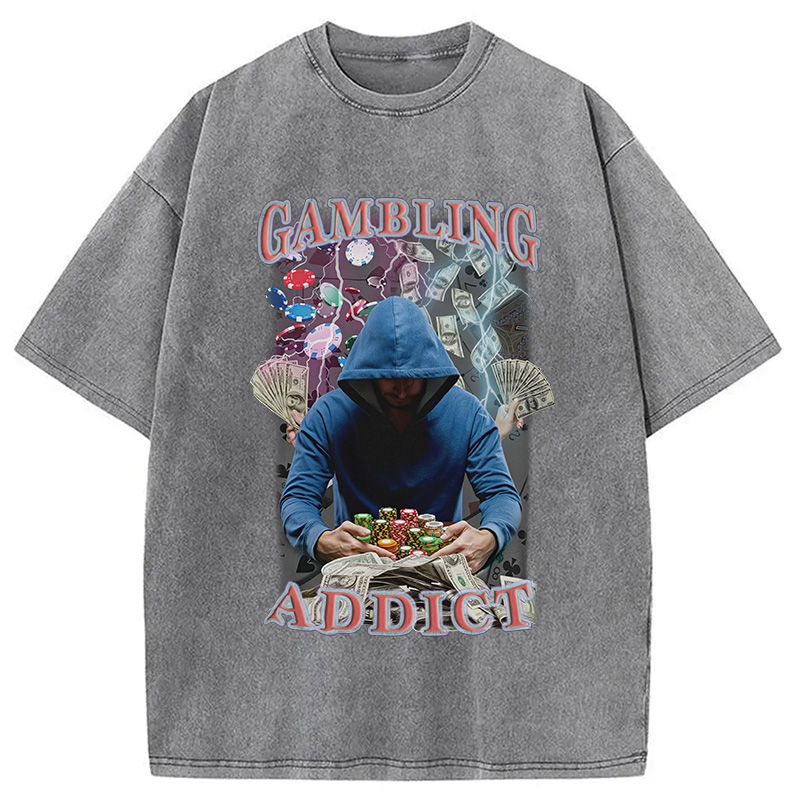 Modecanvas Gambling Addict Washed T-Shirt