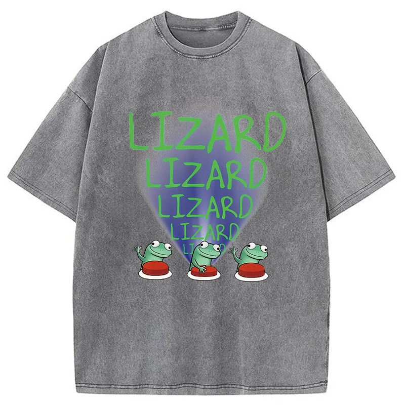 Modecanvas Lizard Lizard Lizard Meme Washed T-Shirt