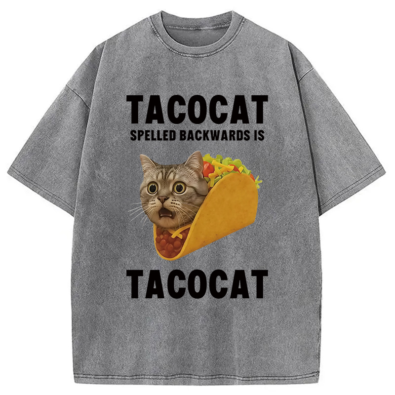Modecanvas Tacocat Funny Meme Washed T-Shirt