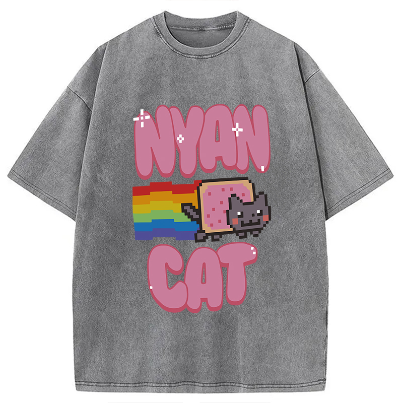 Modecanvas Nyan Cat Pride Washed T-Shirt