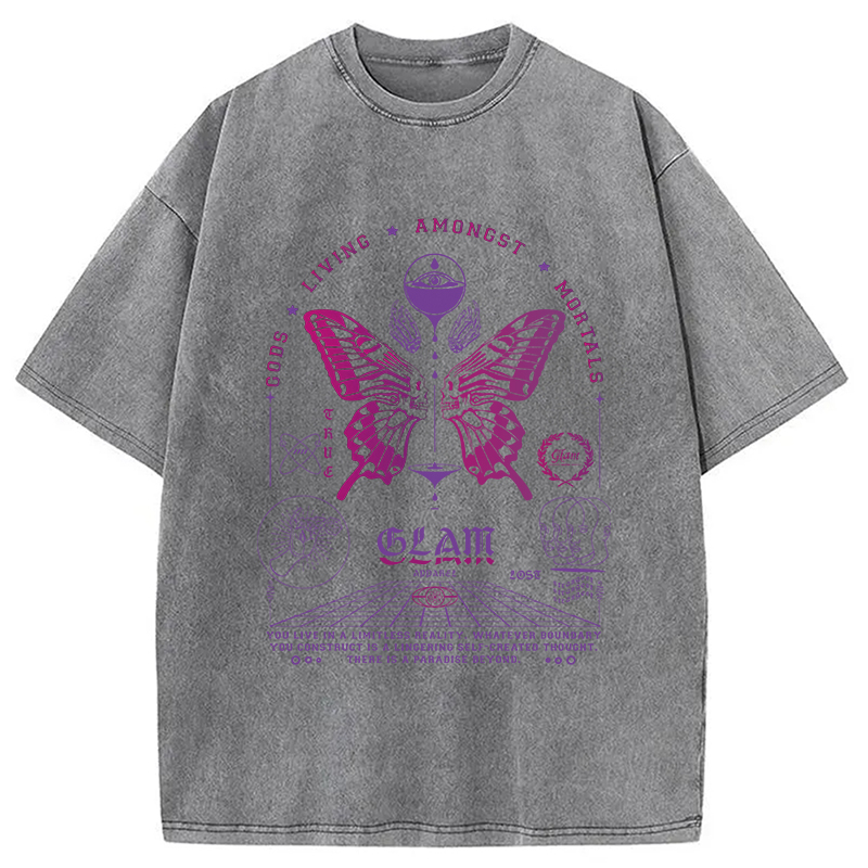 Modecanvas Butterflies Living Among Us Washed T-Shirt