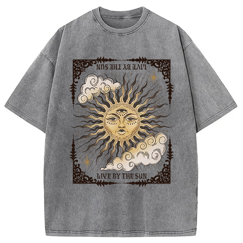 Modecanvas Living By The Sun Tarot Washed T-Shirt
