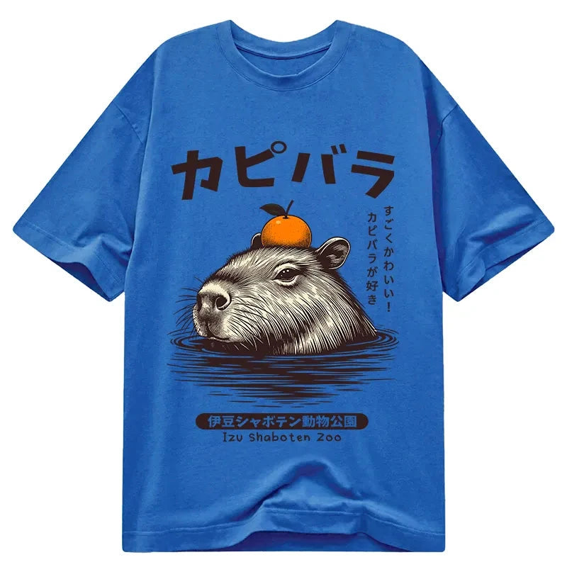 Modecanvas Capybara Hot Spring DTG Printing Classic T-Shirt-modecanvas