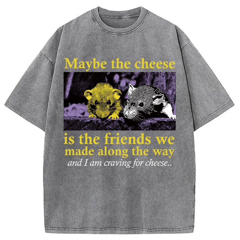 Modecanvas Maybe The Cheese Rat Washed T-Shirt