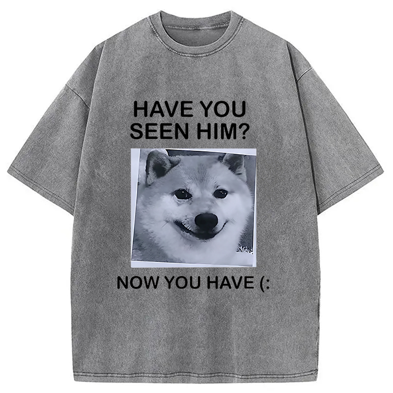 Modecanvas Funny Dog Washed T-Shirt