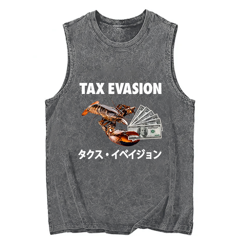 Modecanvas Tux Evasion Funny DTG Printing Washed Tank-modecanvas