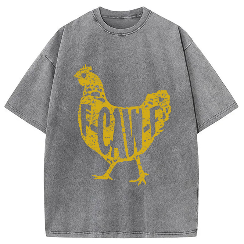 Modecanvas F-CAW-F Hen Funny Chicken Washed T-Shirt