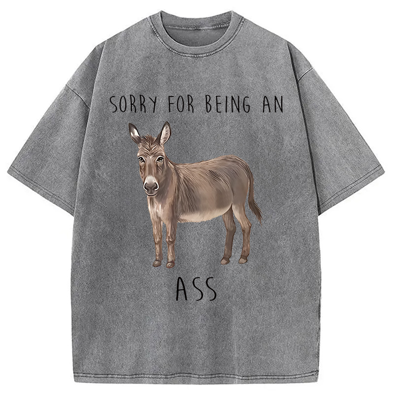 Modecanvas Funny Donkey Meme Washed T-Shirt