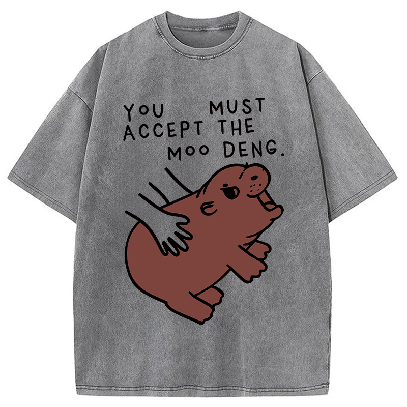Modecanvas Give You Moo Deng Washed T-Shirt