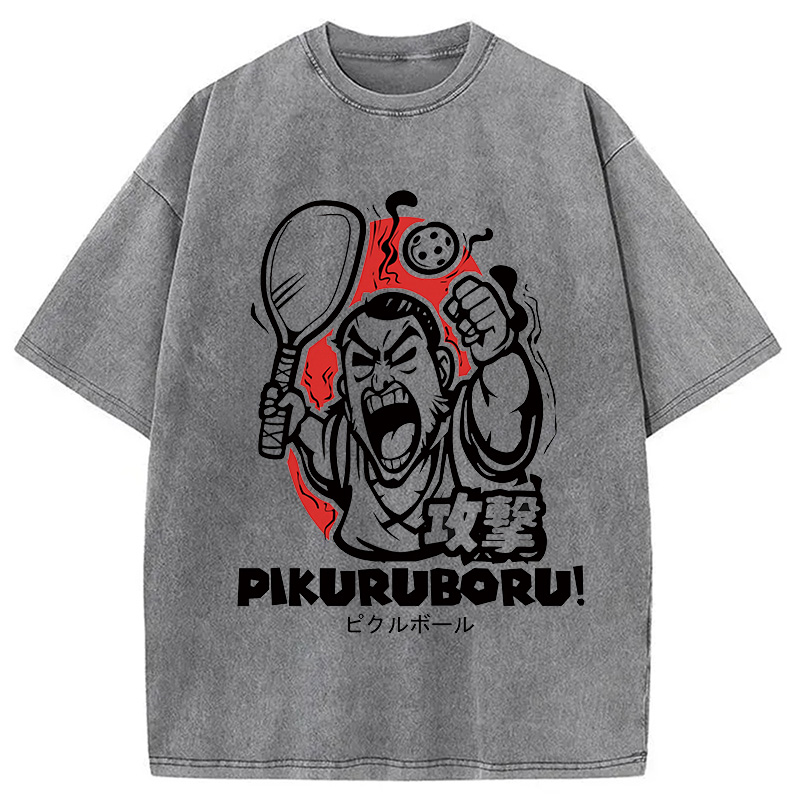 Modecanvas Angry Pikuruboru Pickleball Washed T-Shirt