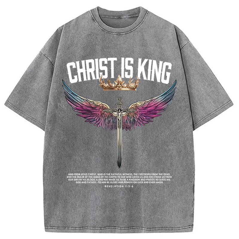 Modecanvas Christ Is King Christian Washed T-Shirt
