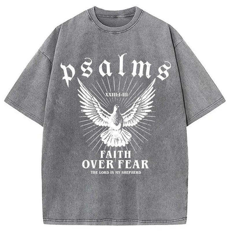 Modecanvas Faith Over Fear Christian Washed T-Shirt