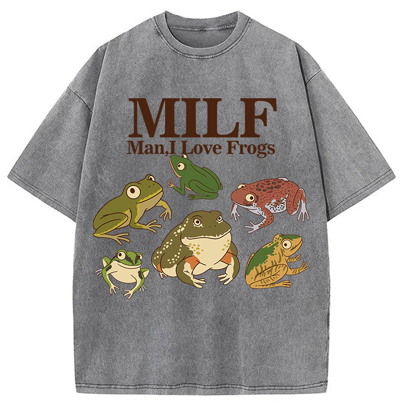Modecanvas I Love Frogs Washed T-Shirt