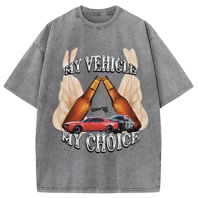 Modecanvas My Vehicle My Choice Washed T-Shirt