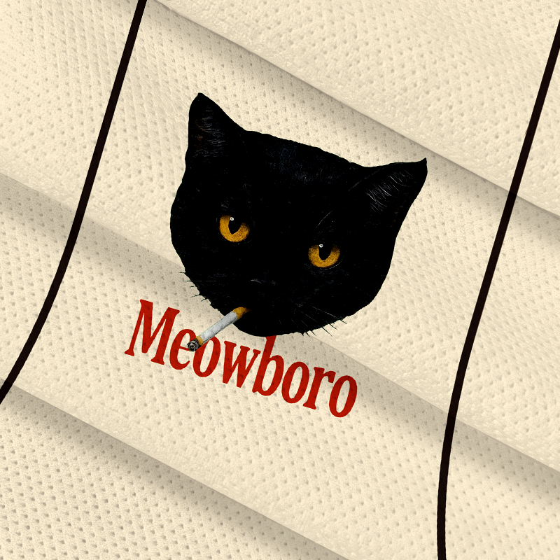 Modecanvas Smoking Black Cat Vintage Jersey Short