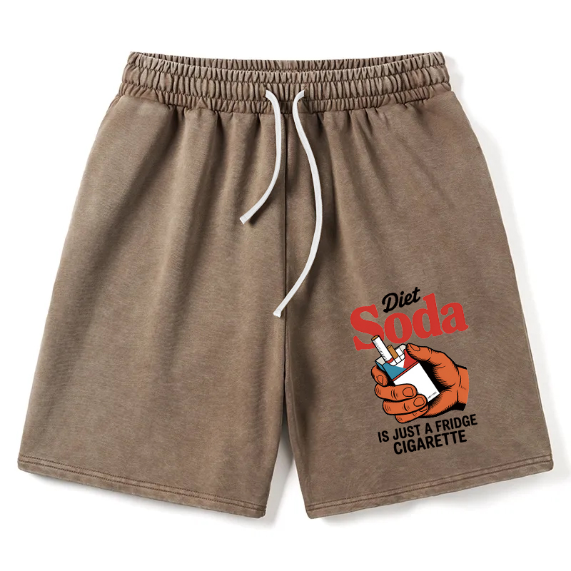 Modecanvas Diet Soda Is Just A Fridge Cigarette Funny Washed Short