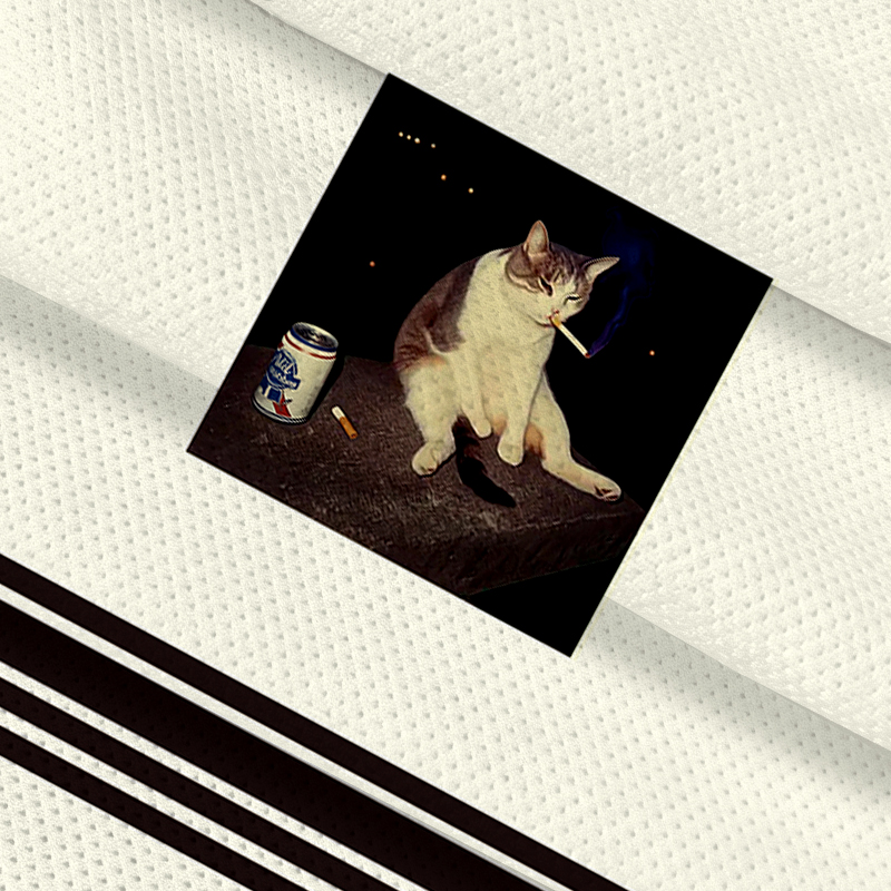 Modecanvas Cigarette Kitten Funny Smoking Cat Meme Jersey Short