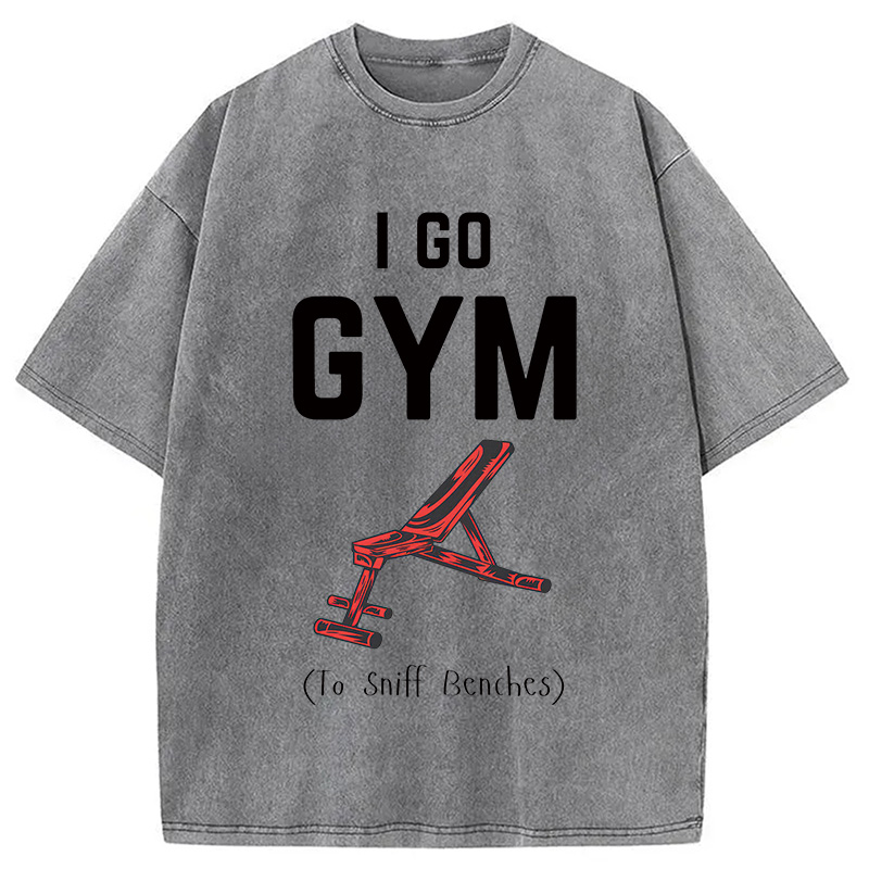 Modecanvas I Go GYM Funny Washed T-Shirt