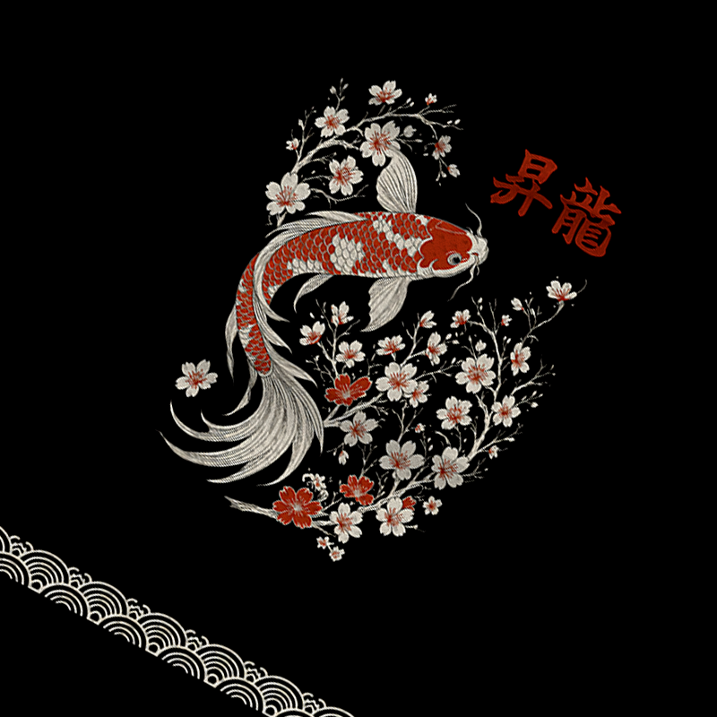 Modecanvas Sakura And Koi Jersey Short