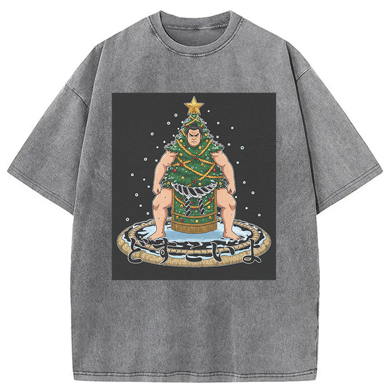 Modecanvas Horror Japanese Christmas Washed T-Shirt