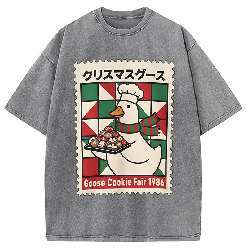 Modecanvas Funny Goose Christmas Washed T-Shirt