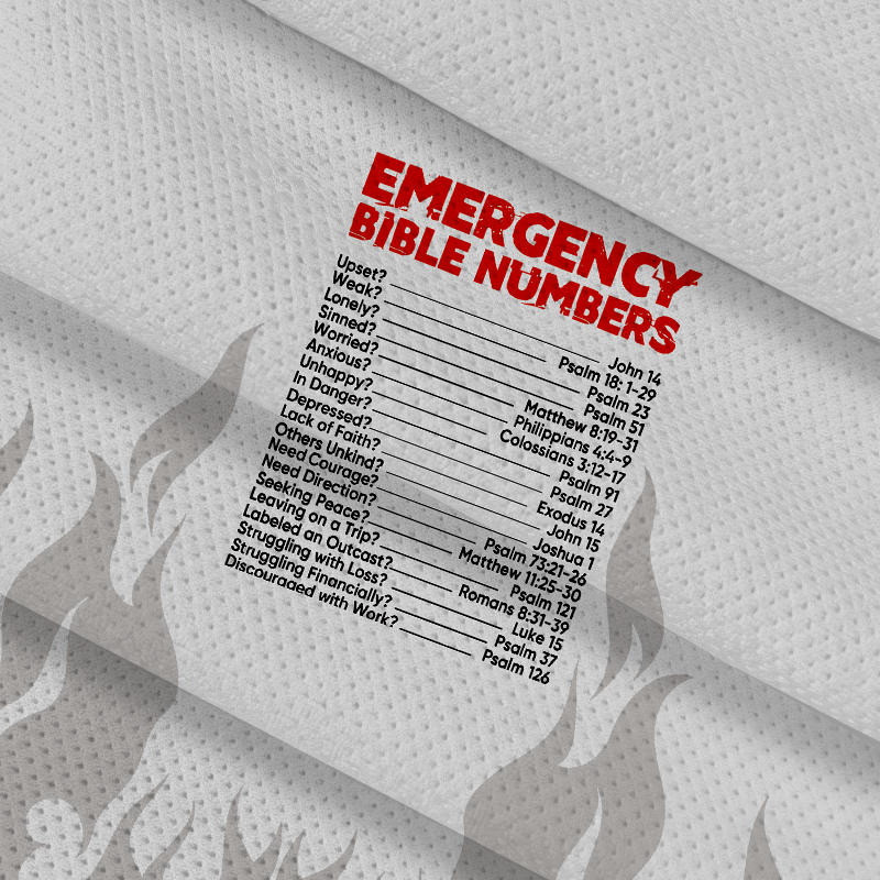 Modecanvas Bible Emergency Numbers Jersey Short