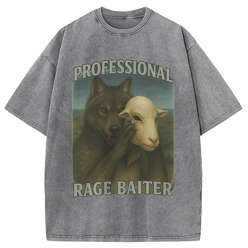 Modecanvas Professional Rage Baiter Funny Washed T-Shirt