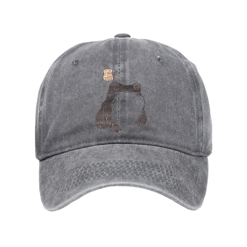 Modecanvas Matsumoto Hoji Woodblock Print Frog Washed Cap-modecanvas