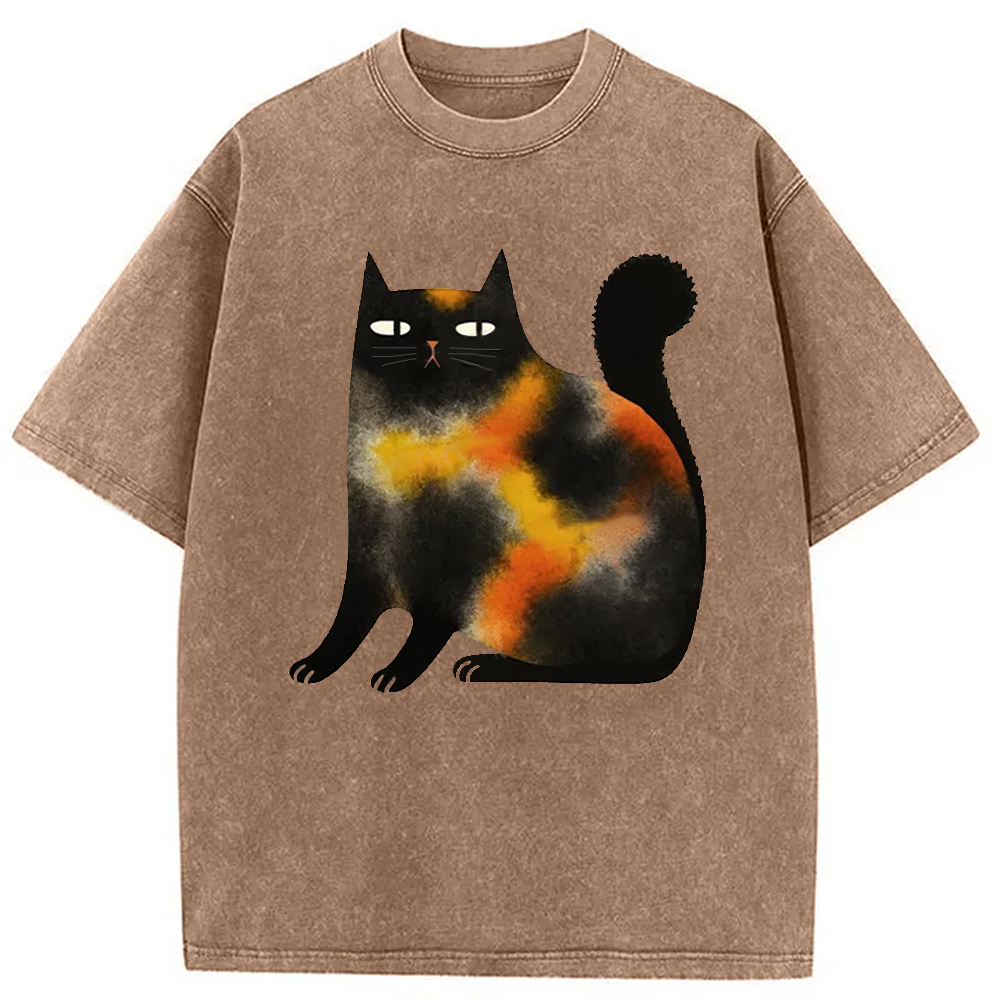 Modecanvas Tie-Dye Kitten Washed T-Shirt