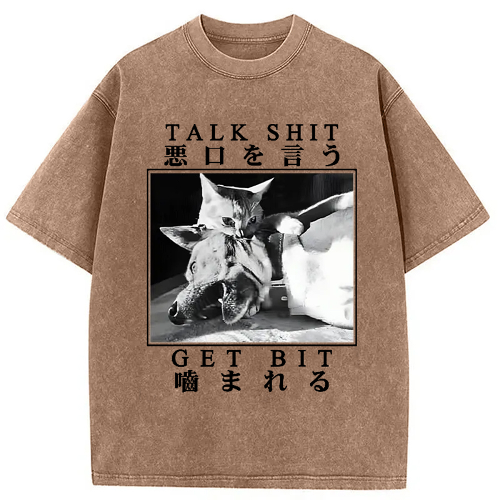 Modecanvas Talk Shit Get Bit Washed T-Shirt