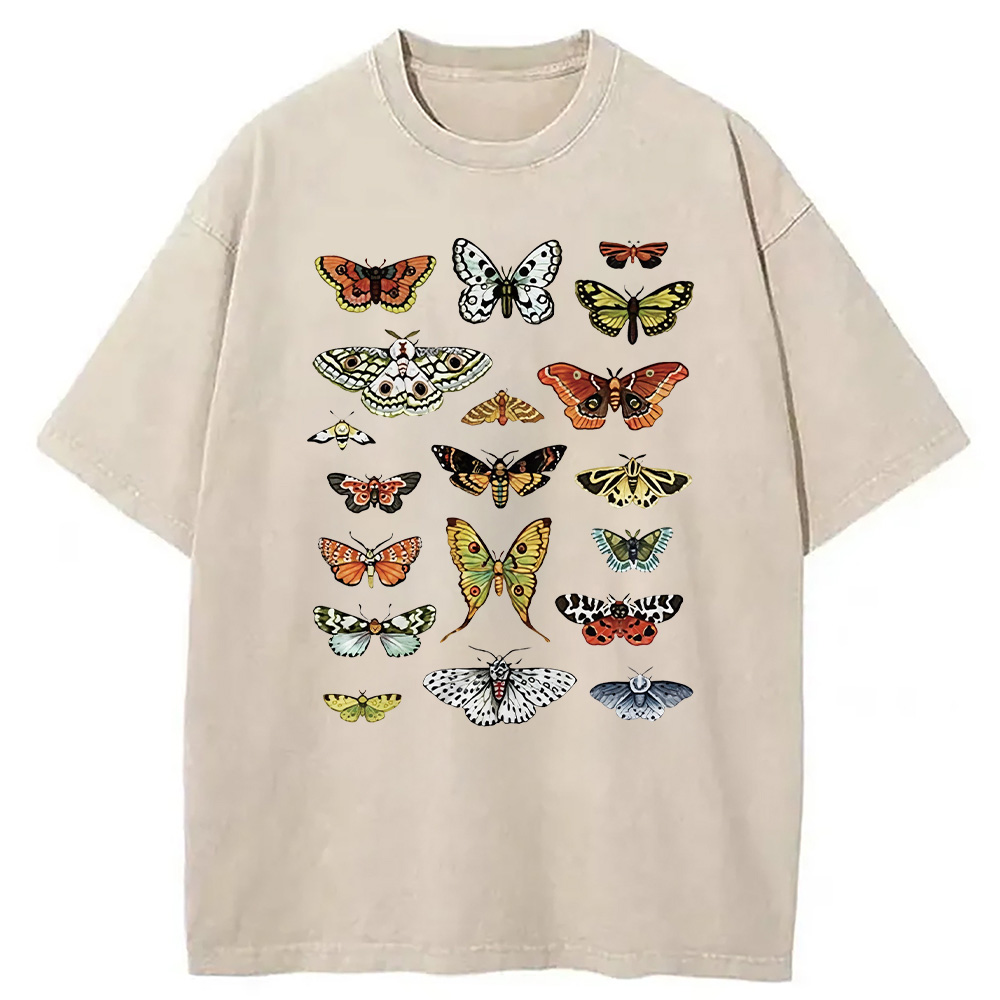 Modecanvas Butterfly History Washed T-Shirt